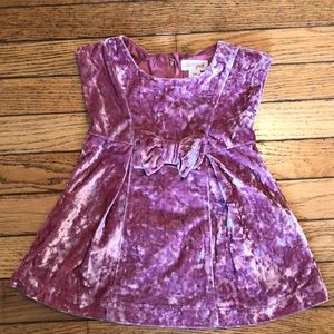 Crushed velvet dusty rose dress